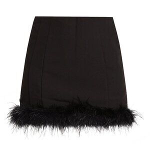 En Saison  Dax Feather-Trimmed Miniskirt